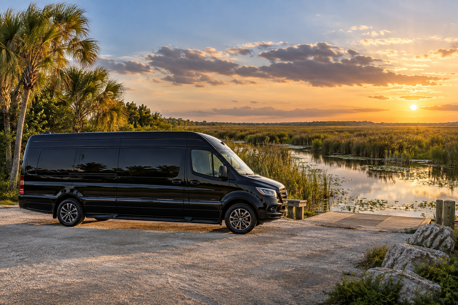 Private group transportation at the Florida Everglades