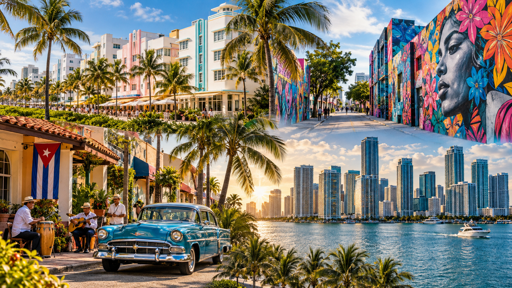 Miami tour destinations including South Beach, Wynwood, Little Havana and Brickell